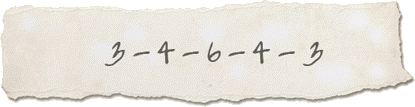 Numbers in a line 3 - 4 - 6 - 4 - 3