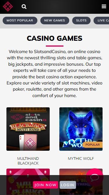 slotsandcasino mobile games