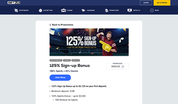 BetUS Welcome Bonus