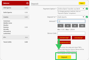 Dafabet Sign Up Step 4