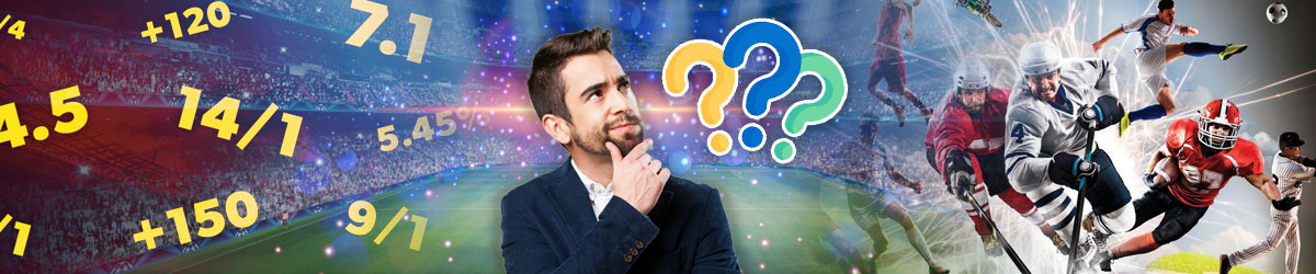 Man questioning how sports betting works with images of athletes and various odds