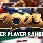 2023 Poker Player Rankings with poker graphics like chips and table with Christopher Brewer to the left and Daniel Weinman to the right