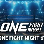 One Fight Night 17 text centered, One Fight Night logo with UFC ring in background