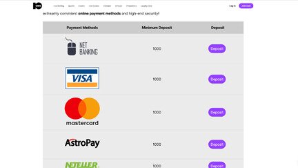 10cric banking screen shot