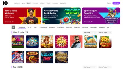10cric casino lobby screen shot