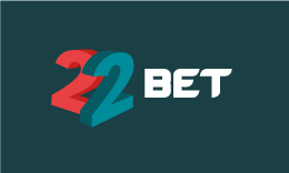 22bet logo, red, green, and white text on a dark colored background