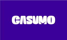 Casumo Casino logo, white text on a blue background