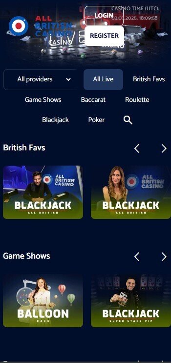 all british casino live dealer mobile