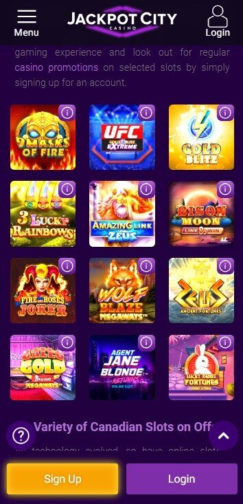 jackpot city games mobile