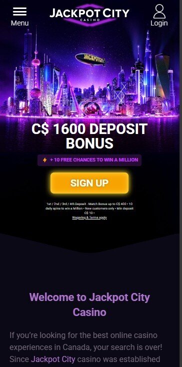 jackpot city homepage mobile