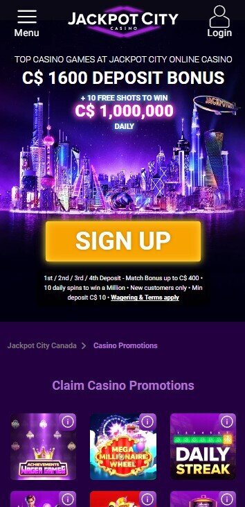 jackpot city promotions mobile