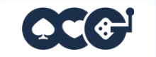 OnlineCasinoGames logo, dark blue text on a white background
