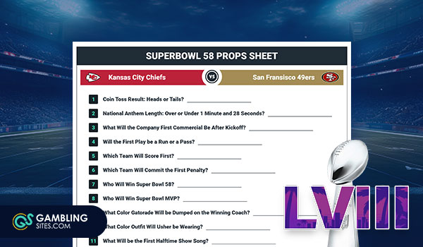 Super Bowl 58 Mixed Prop Bet Sheet