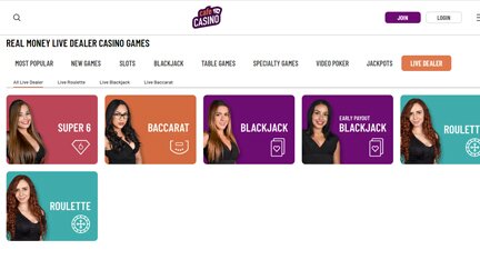 List of live dealer games at Cafe Casino