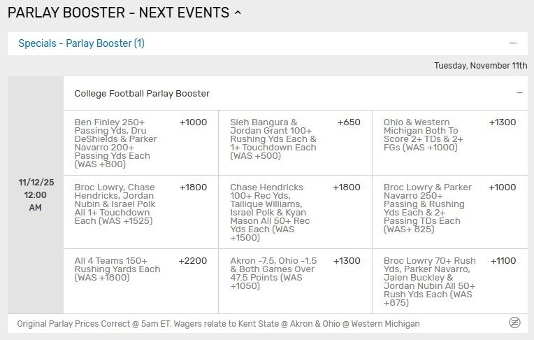 parlay booster bovada