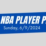 Best NBA Player Prop Bets text centered, Luka Doncic to left, Jrue Holiday to right