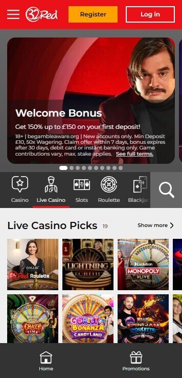 32 red casino live dealer mobile