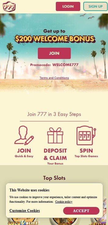 777 casino homepage mobile