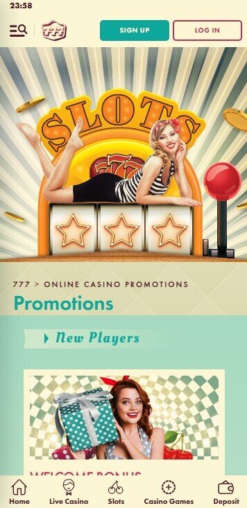 777 casino promotions mobile