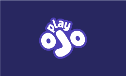 PlayOJO logo, light purple and white text on dark purple background