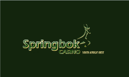 Springbok Casino logo, text on a black background