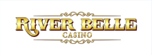 River Belle Casino logo, gold text on white background