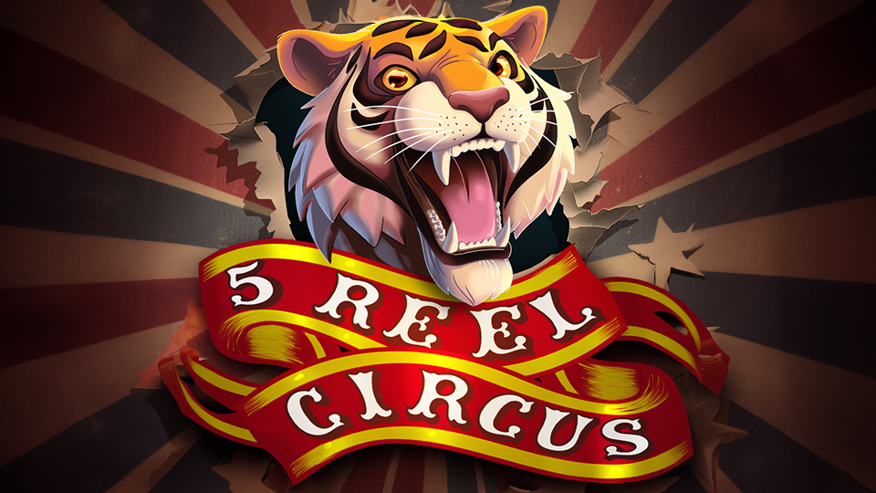 Best Penny Slots at Bovada text centered, 5 reel circus image in background