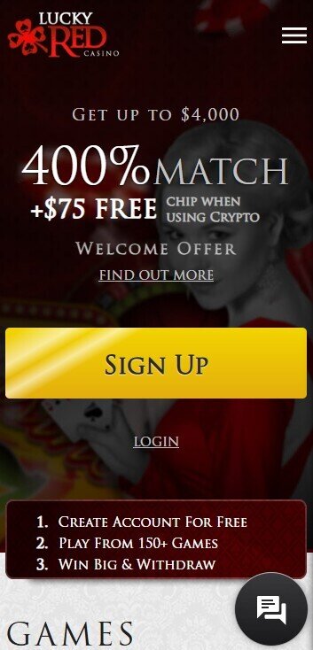 lucky red casino home mobile