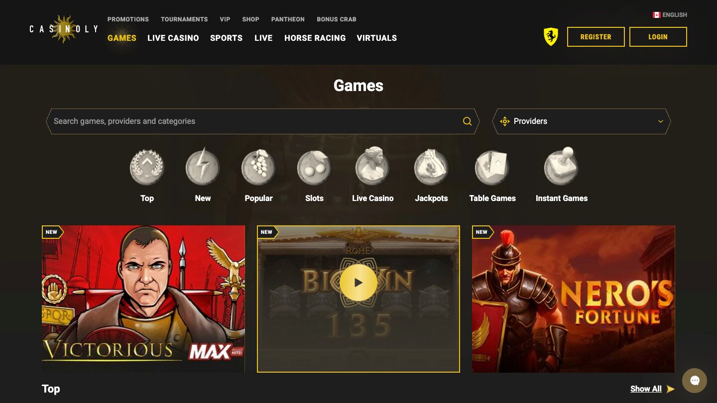 casinoly casino desktop casino games