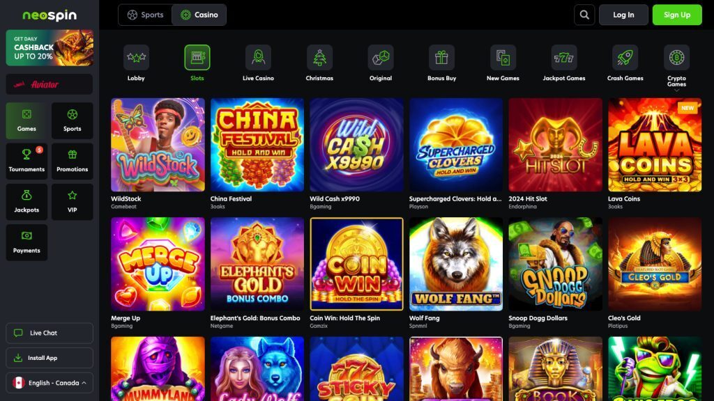Neospin casino games