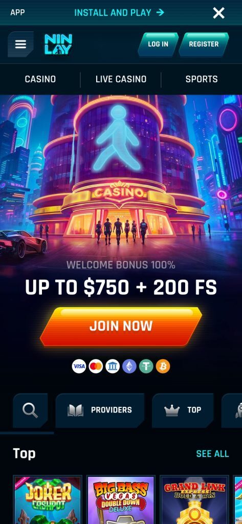 Ninlay Mobile Homepage Screenshot