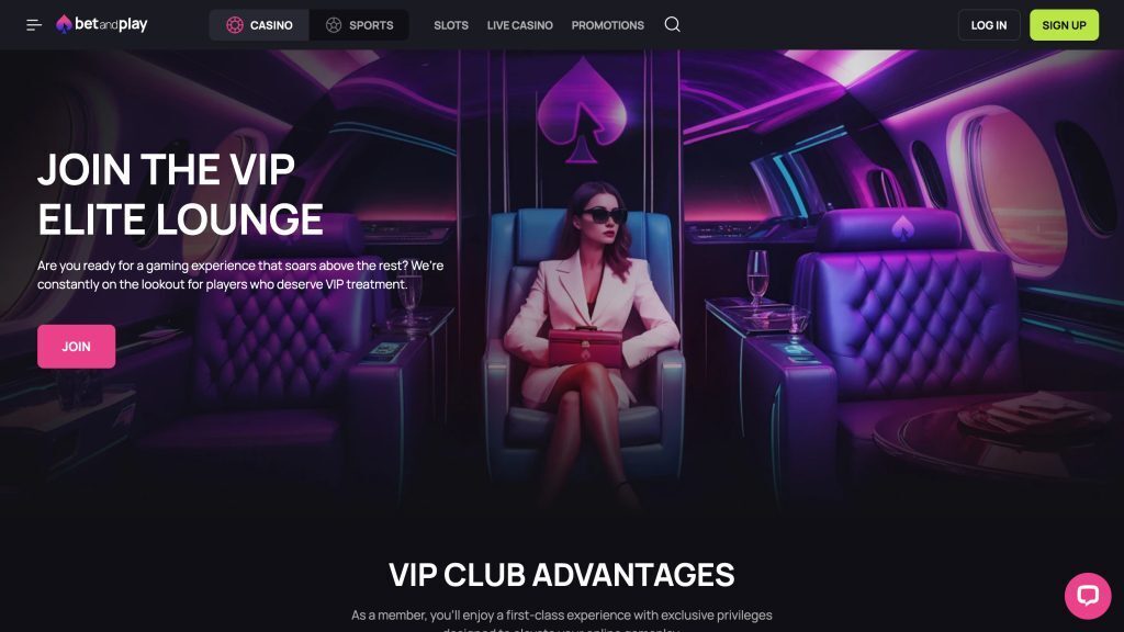 Betandplay VIP Page Screenshot