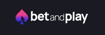 Betandplay logo, purple logo and white text on black background