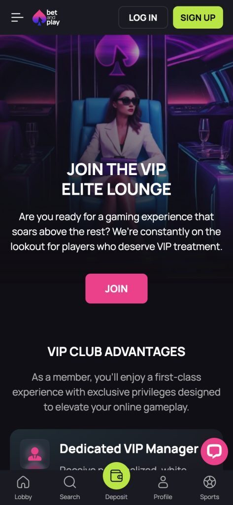 Betandplay Mobile Tournaments Page Screenshot