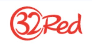 32Red logo, red text on white background