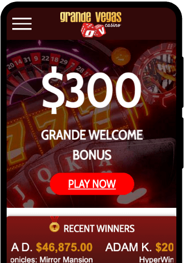 Grande Vegas Casino mobile banner