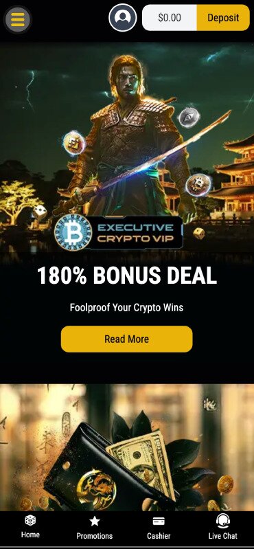 Black Lotus Casino Mobile Promotions Page Screenshot