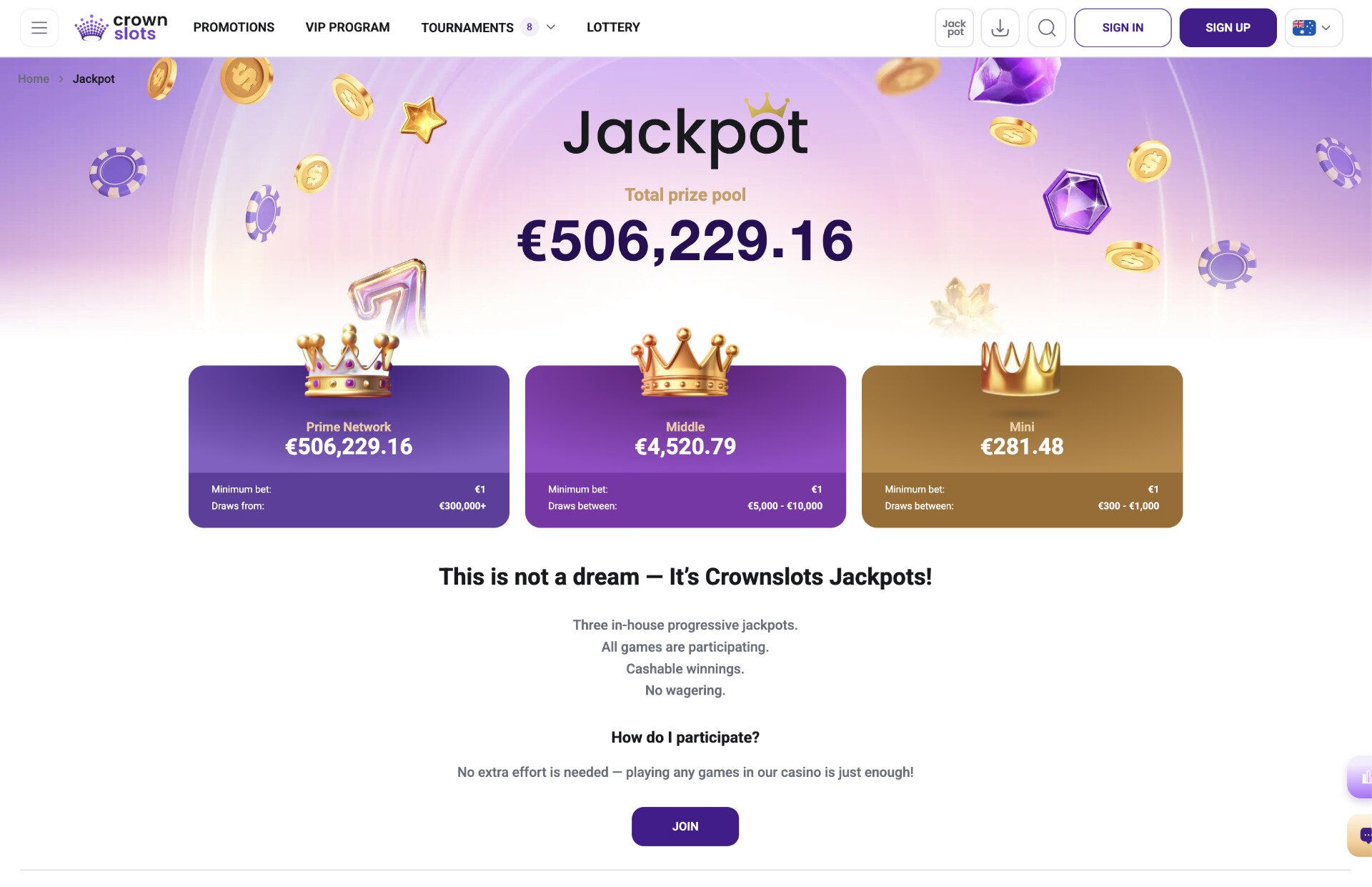 Crown Slots Jackpots Screenshot