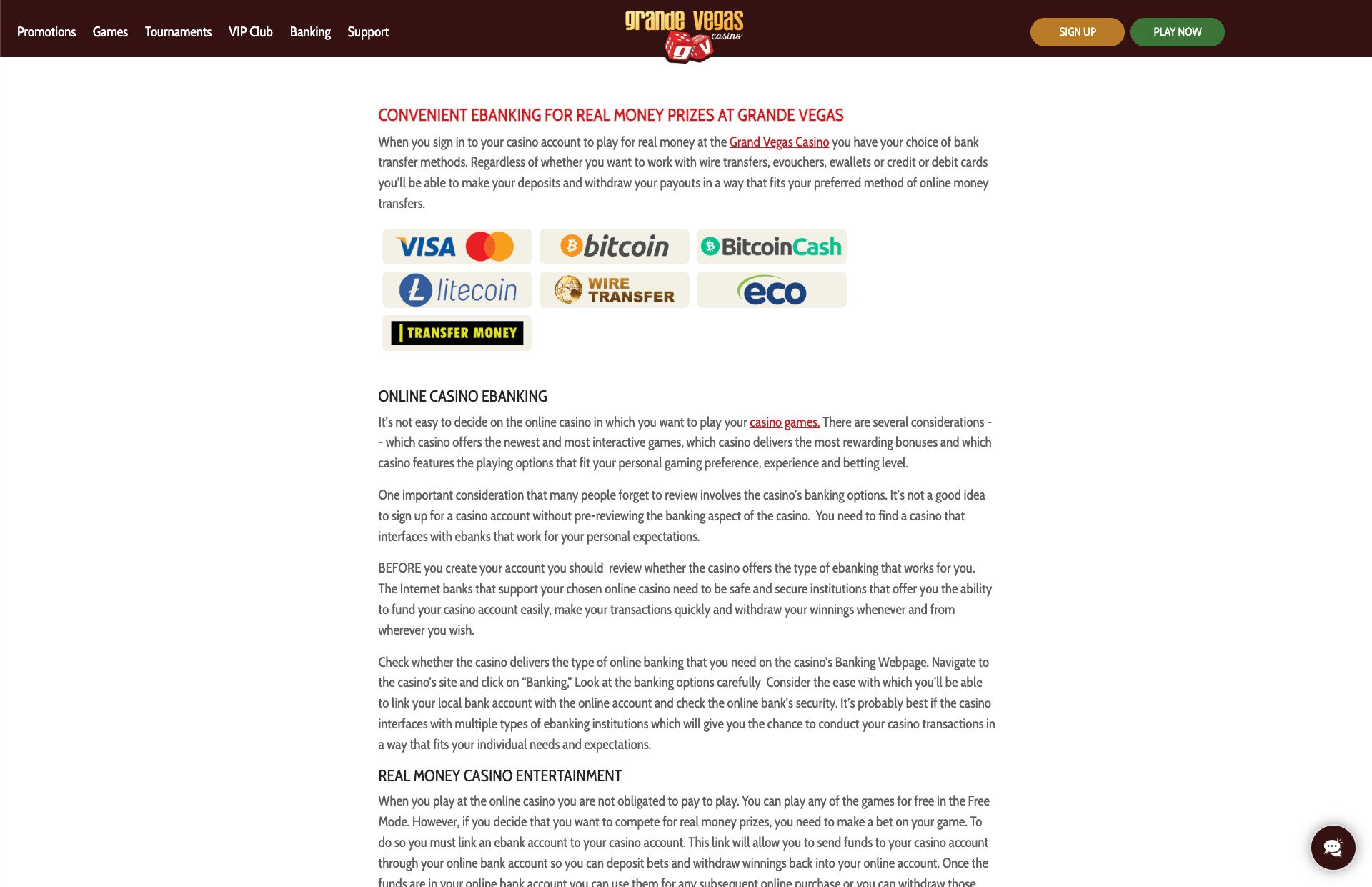 Grande Vegas Banking