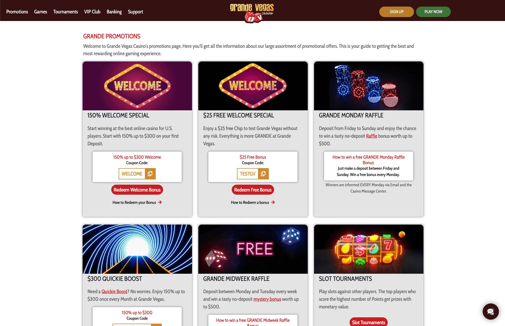 Grande Vegas Casino Promotions