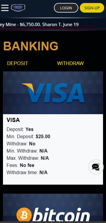 lincoln casino banking mobile