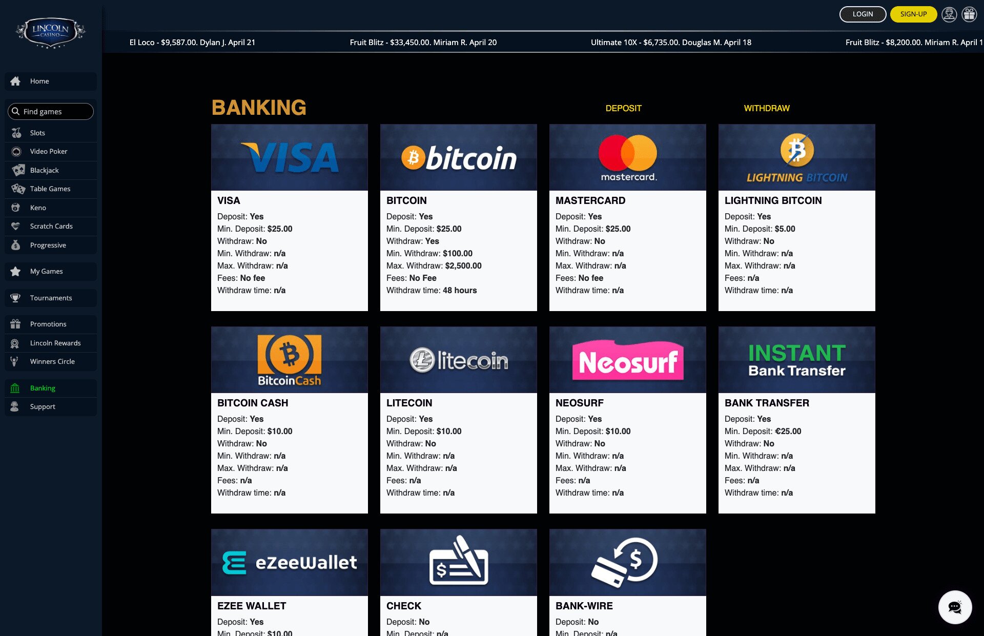 Lincoln Casino Banking