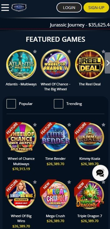 lincoln casino progressive slots mobile