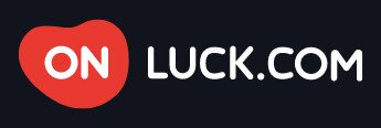 OnLuck Casino Logo, white text on red and black background