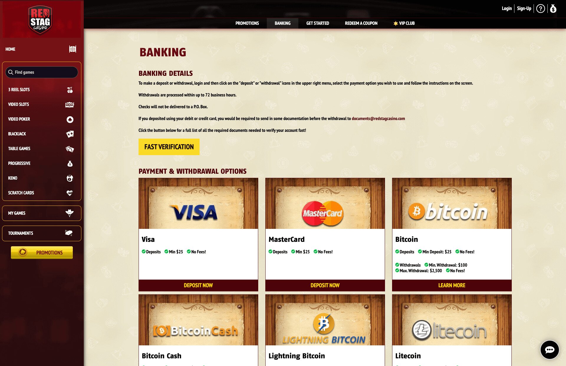 Red Stag Casino Banking