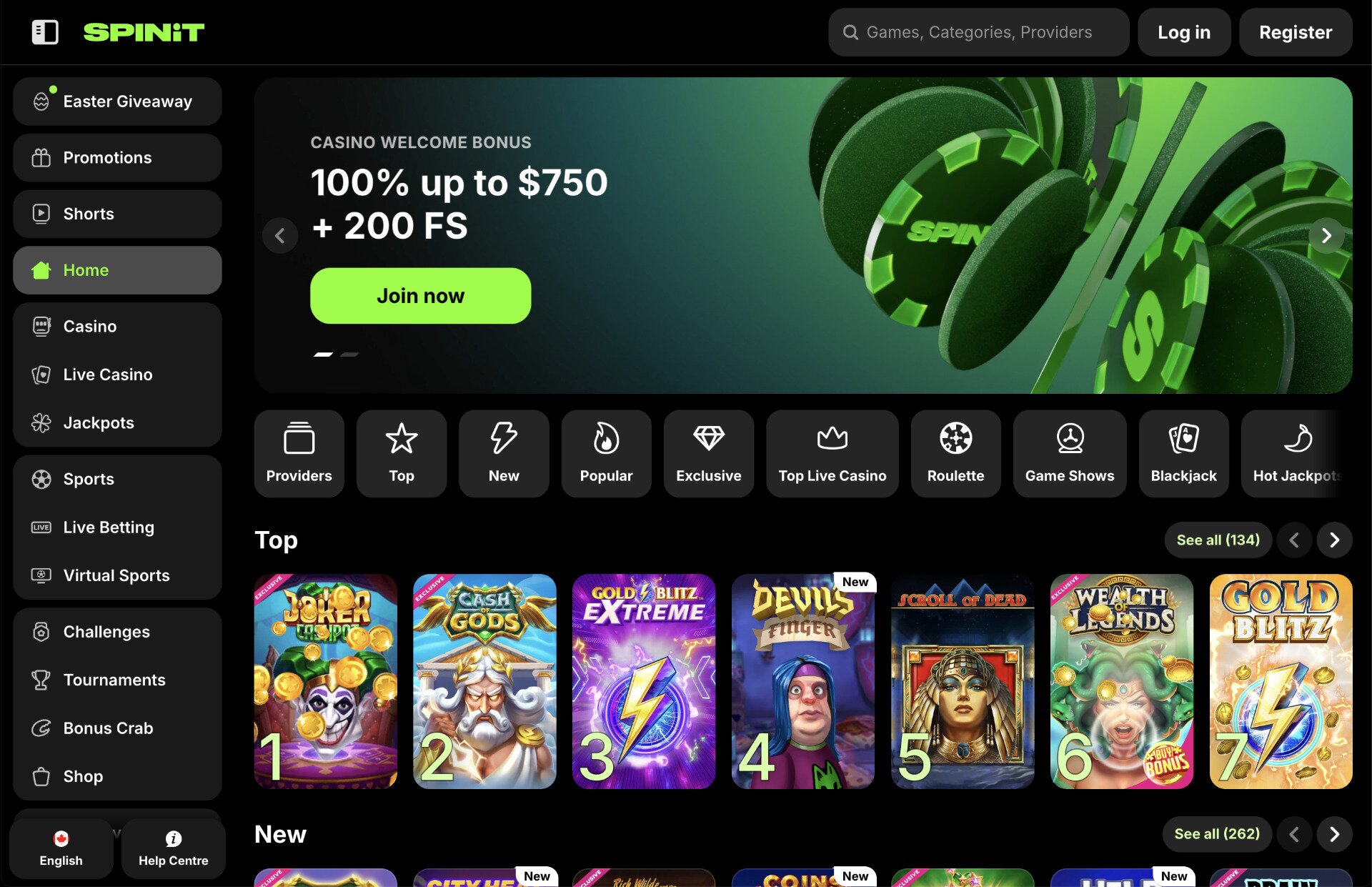 Spinit Homepage Screenshot