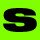 Spinit favicon, black logo on green background