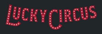 Lucky Circus logo, red text on black background