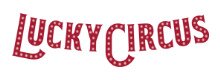 Lucky Circus logo, red text on white background