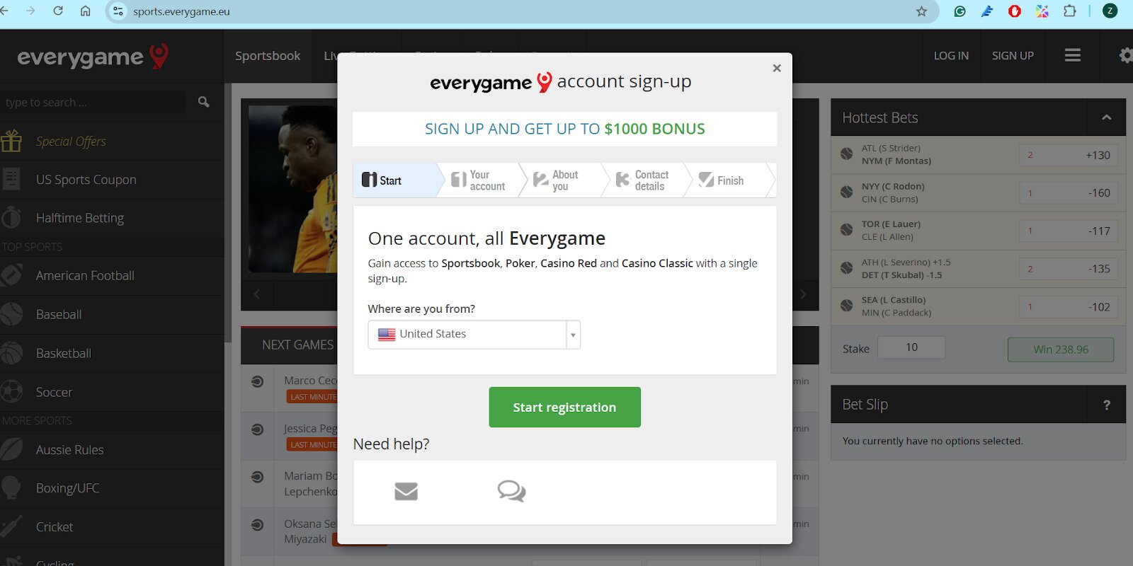 everygame signup